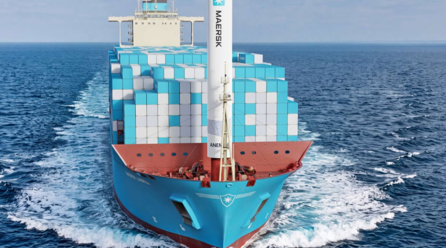 Maersk et Anemoi préparent l’installation d’une voile rotative de 35 mètres sur un porte-conteneurs dès 2027